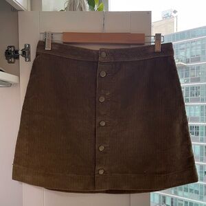 AMERICAN APPAREL suede button up mini skirt